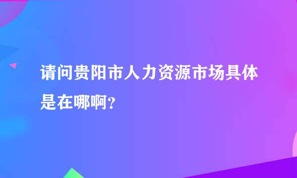 请问贵阳市人力资源市场具体是在哪啊？