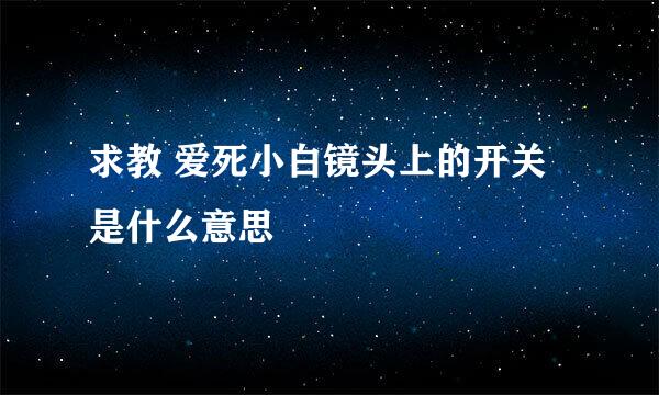 求教 爱死小白镜头上的开关是什么意思