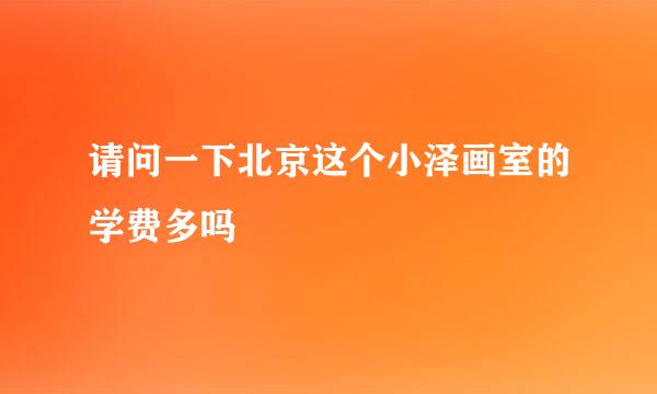 请问一下北京这个小泽画室的学费多吗