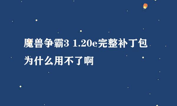 魔兽争霸3 1.20e完整补丁包为什么用不了啊