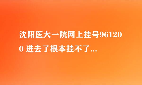 沈阳医大一院网上挂号961200 进去了根本挂不了号啊，也不能注册？