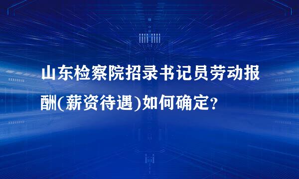 山东检察院招录书记员劳动报酬(薪资待遇)如何确定？