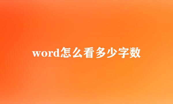 word怎么看多少字数