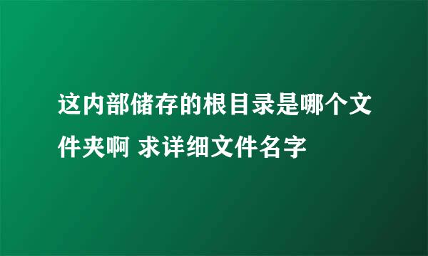 这内部储存的根目录是哪个文件夹啊 求详细文件名字