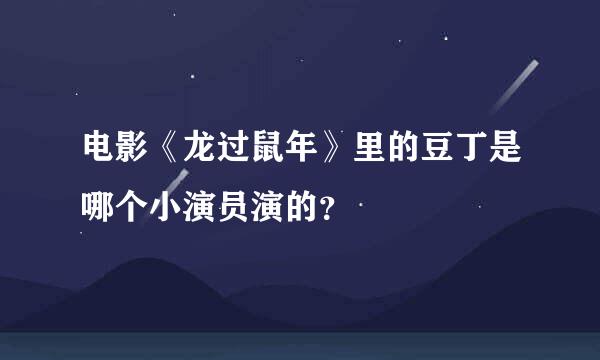 电影《龙过鼠年》里的豆丁是哪个小演员演的？