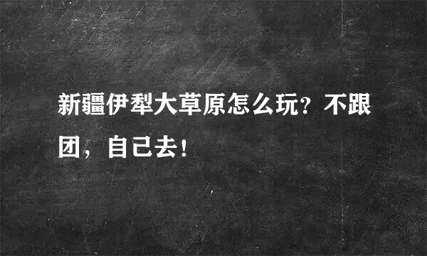 新疆伊犁大草原怎么玩？不跟团，自己去！