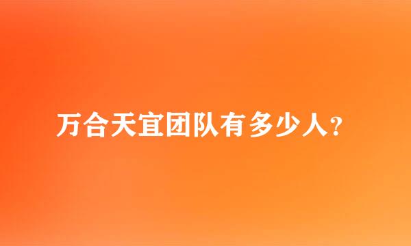 万合天宜团队有多少人？