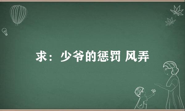 求：少爷的惩罚 风弄