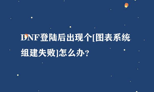 DNF登陆后出现个[图表系统组建失败]怎么办？