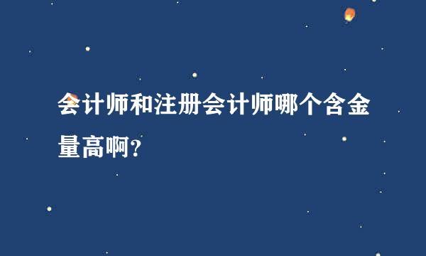 会计师和注册会计师哪个含金量高啊？