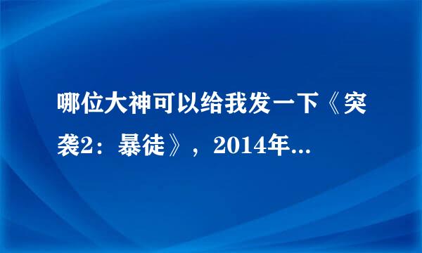 哪位大神可以给我发一下《突袭2：暴徒》，2014年，艾伊科·乌艾斯等主演的电影高清百度云资源