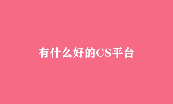 有什么好的CS平台