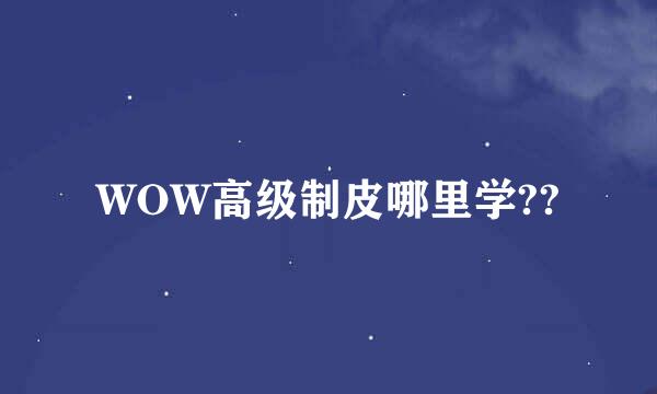 WOW高级制皮哪里学??