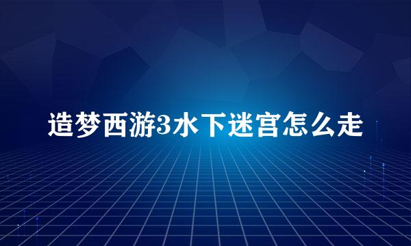 造梦西游3水下迷宫怎么走