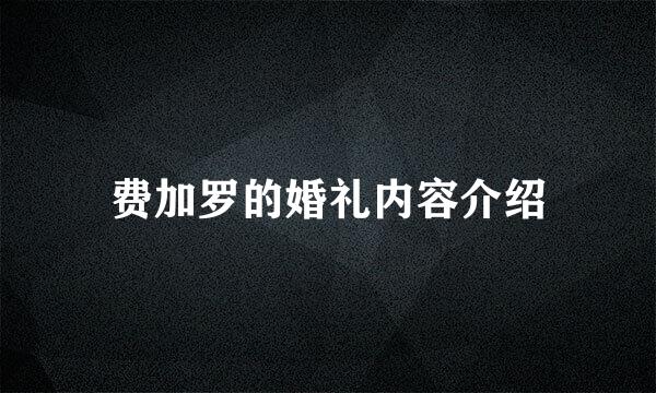 费加罗的婚礼内容介绍