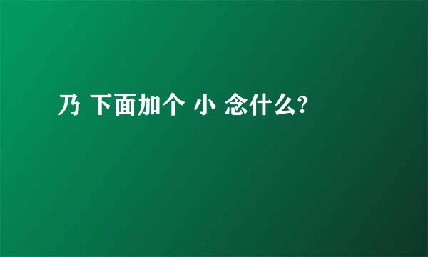 乃 下面加个 小 念什么?