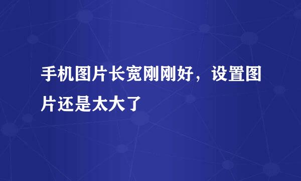 手机图片长宽刚刚好，设置图片还是太大了