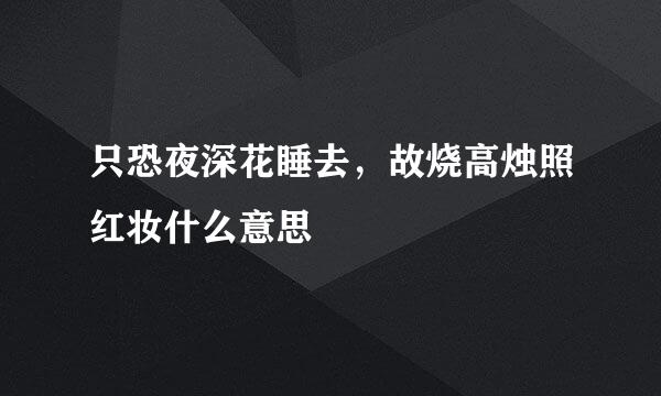 只恐夜深花睡去，故烧高烛照红妆什么意思