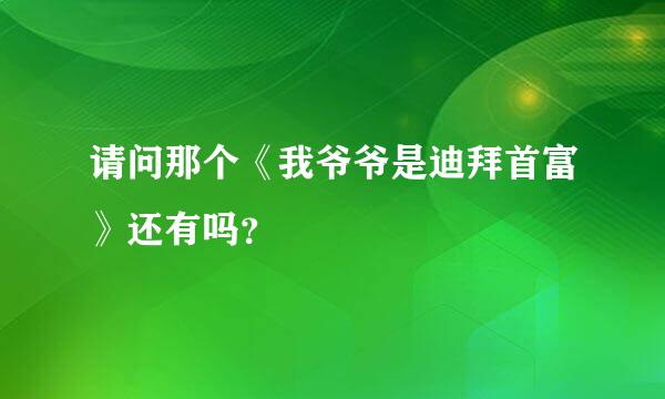 请问那个《我爷爷是迪拜首富》还有吗？