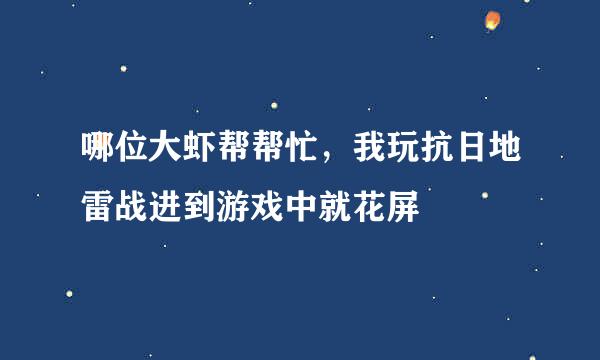 哪位大虾帮帮忙，我玩抗日地雷战进到游戏中就花屏