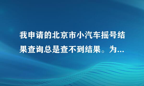 我申请的北京市小汽车摇号结果查询总是查不到结果。为什么？市政府网站太不合理吗？