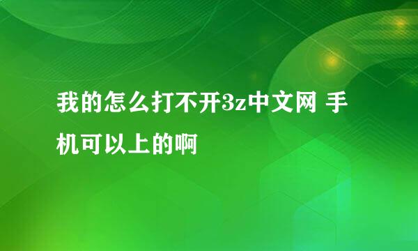 我的怎么打不开3z中文网 手机可以上的啊