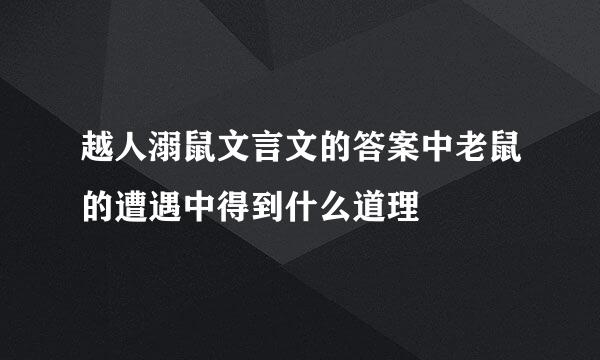 越人溺鼠文言文的答案中老鼠的遭遇中得到什么道理