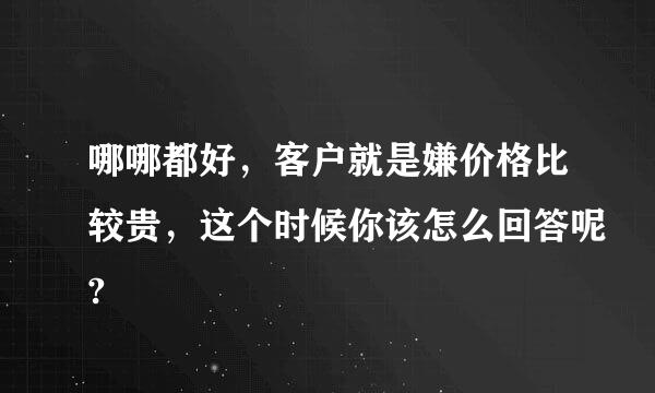 哪哪都好，客户就是嫌价格比较贵，这个时候你该怎么回答呢?