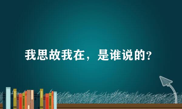 我思故我在，是谁说的？