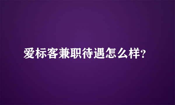 爱标客兼职待遇怎么样？