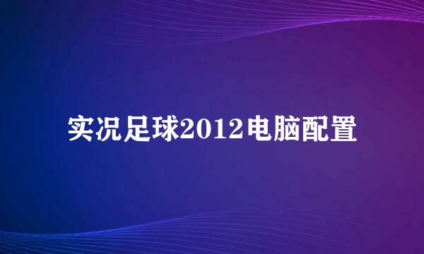 实况足球2012电脑配置