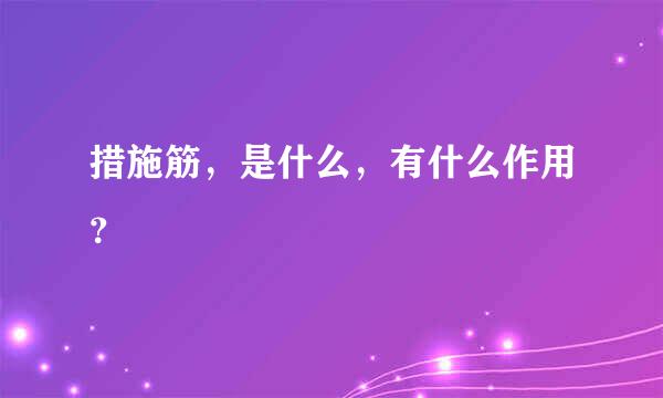 措施筋，是什么，有什么作用？