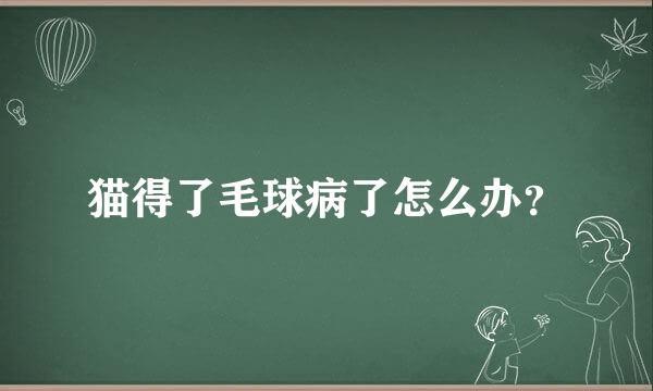 猫得了毛球病了怎么办？