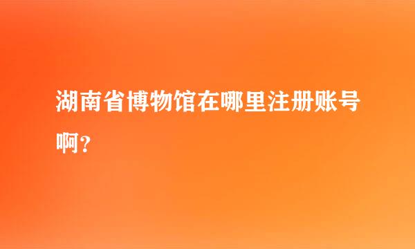 湖南省博物馆在哪里注册账号啊？