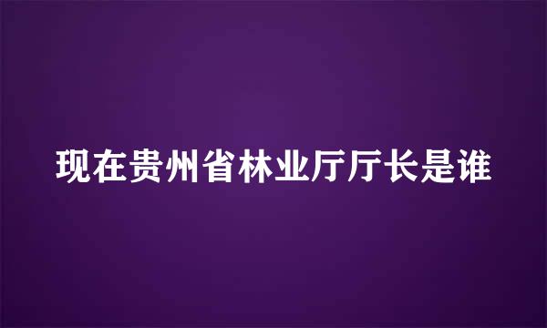 现在贵州省林业厅厅长是谁