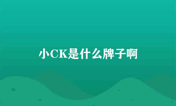 小CK是什么牌子啊