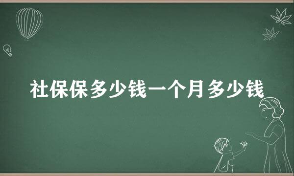 社保保多少钱一个月多少钱