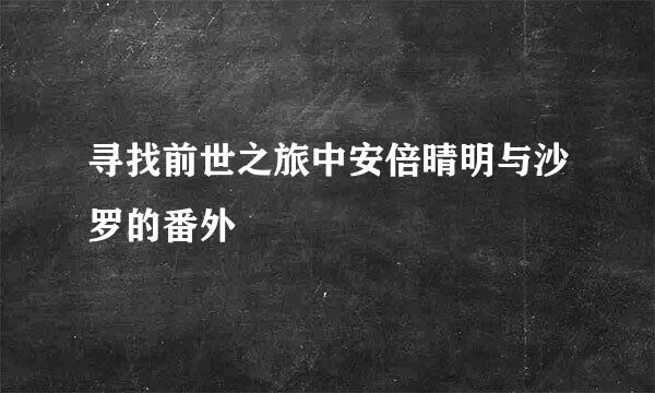 寻找前世之旅中安倍晴明与沙罗的番外