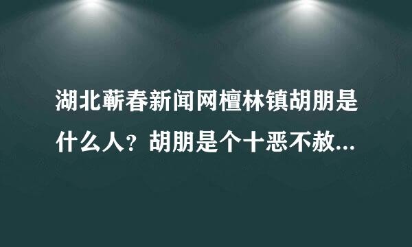 湖北蕲春新闻网檀林镇胡朋是什么人？胡朋是个十恶不赦的大坏蛋，枪毙都够得上条件！