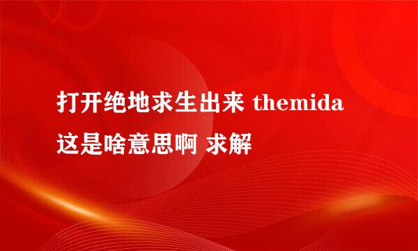 打开绝地求生出来 themida 这是啥意思啊 求解