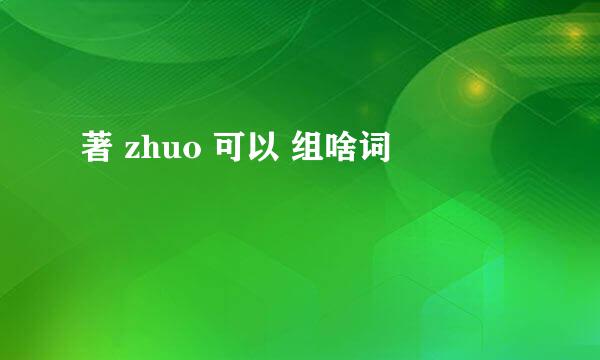 著 zhuo 可以 组啥词