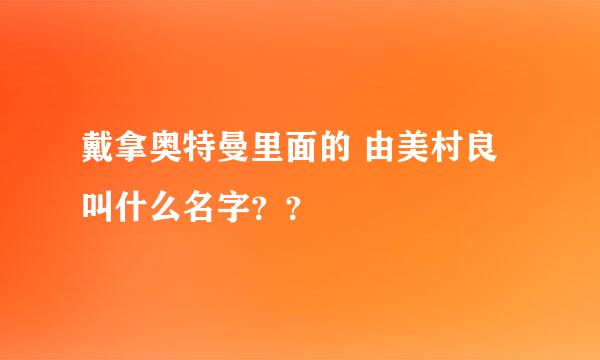 戴拿奥特曼里面的 由美村良叫什么名字？？