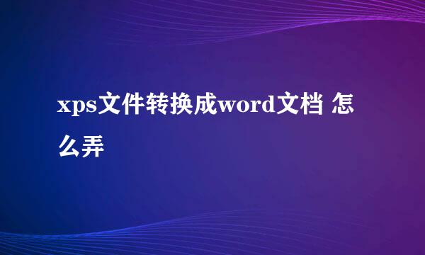 xps文件转换成word文档 怎么弄