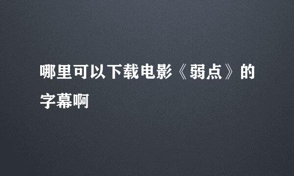 哪里可以下载电影《弱点》的字幕啊