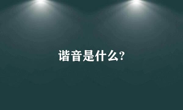 谐音是什么?