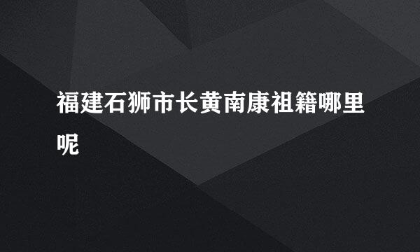 福建石狮市长黄南康祖籍哪里呢