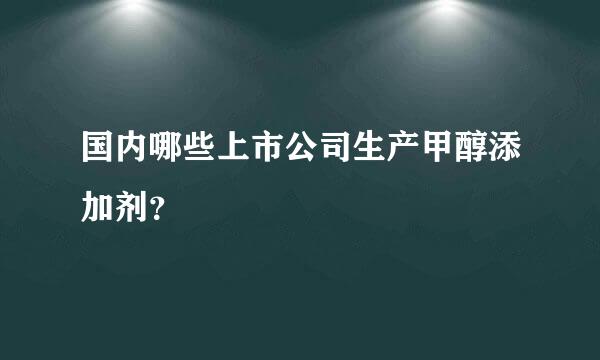 国内哪些上市公司生产甲醇添加剂？