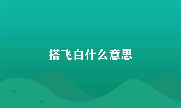 搭飞白什么意思