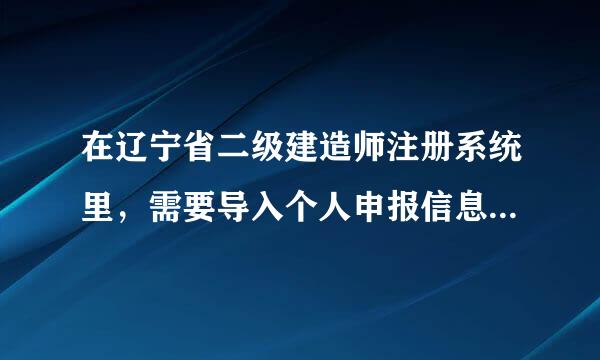 在辽宁省二级建造师注册系统里，需要导入个人申报信息，怎么导入啊？有固定的申报表格吗？在哪下载？