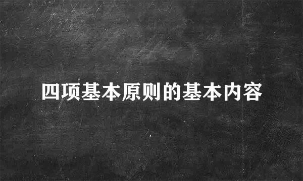 四项基本原则的基本内容